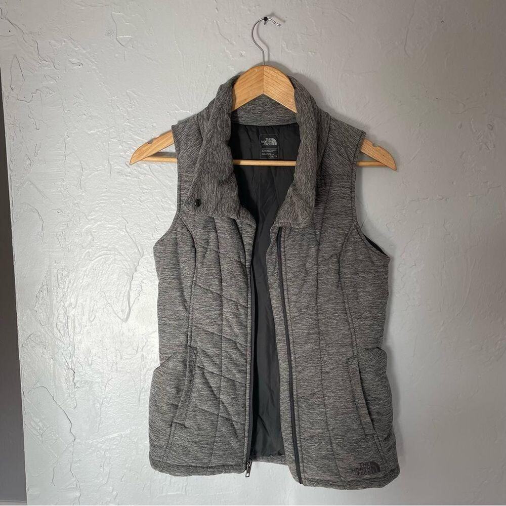 The North Face Heather Gray Puffer Zip Up Vest Outdoors Minimalist Fall Layer XS